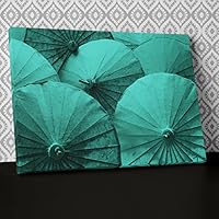 Modern teal green umbrella Canvas Wall Art Abstract Picture Print AB859