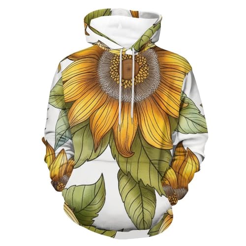 Sweat à capuche jaune tournesol contre le froid sweat unisexe