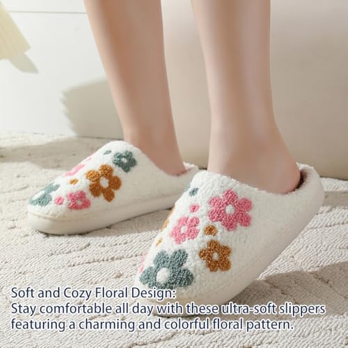 Image of Cozy Furry House Slippers for Women /Men Cute Warm Indoor Non-Slip Winter Cozy Shoes