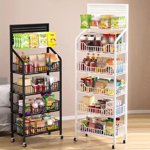 Estante de exhibición de bocadillos de caramelos, soporte de pie con ruedas y ganchos, estante versátil para organizar aperitivos y confitería en supermercados y hogares