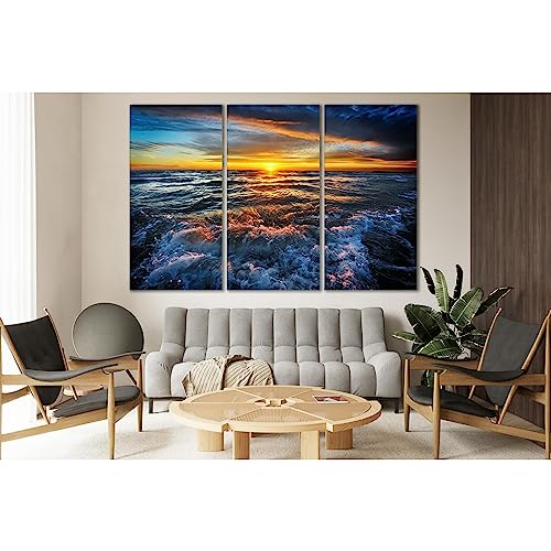 Toile marine Sunset ZELLART tableau moderne 150x100 cm pour décoration salon