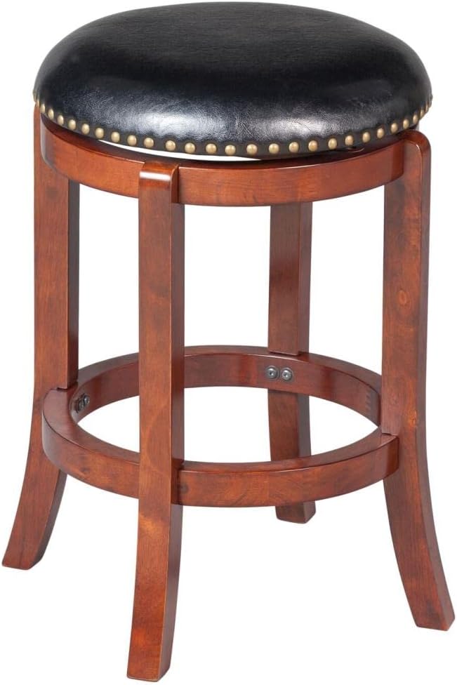 Boraam Cordova Swivel Stool, 24-Inch, Cherry