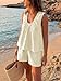 Cicy Bell Womens Summer 2 Piece Short Sets Scoop Neck Babydoll Tank Tops High Waisted Shorts Vacation Matching Sets Beige