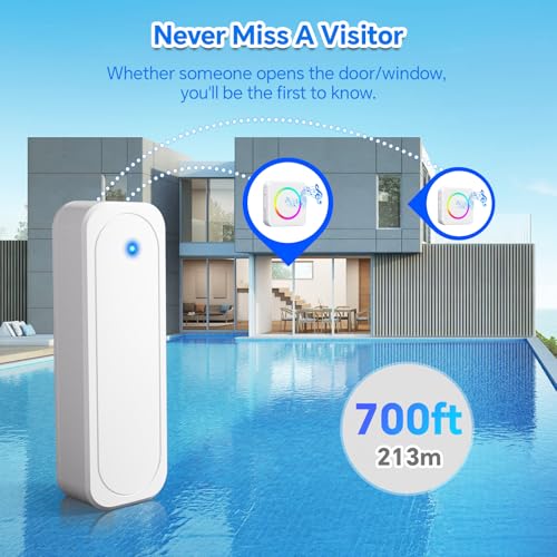 Door Chime, Door Alarms When Door Opened, 700 FT Door Sensor Chime Window Alarm Entry Alert System for Kids Toddler Dementia Safety, 58 Chimes, 2-Door Coverage (2 Sensors + 1 Receiver) - Image 5