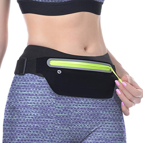 LENPOW Best Running Belt, Ultra Light Bounce Free Waist Pouch Workout Sport Pack Exercise Bag Top Fitness Zipper Pocket for iPhone X 8 7 6 Plus Samsung in Gym Marathon Cycling Hiking Climbing Sports