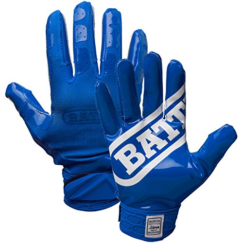 Battle Sports Science Double Threat Football Gloves - Blue - Adult - SM