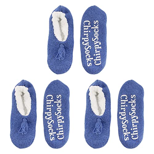 Image of BambooMN Adult Women Super Soft Warm Cozy Fancy Yarn Slippers Non-Slip Lined Socks, Indoor Comfy House Slippers, 3 Pairs