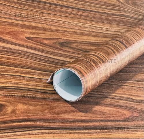 Image of WALLMATE Peel and Stick Wallpaper Wood Contact Paper Vinyl Roll Self-Adhesive Waterproof Wood Grain Thicken Bedroom Cabinets and Drawers(12x145 Inch, Sparkle Wooden)