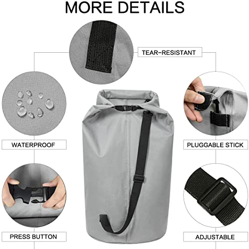 Wowlive Extra Large Foldable Laundry Bag Durable Laundry Basket Collapsible Laundry Hamper Backpack Laundry Liner Dirty Clothes Hamper Standing Waterproof Hampers For Laundry Dorm Room (Gray) #TOP3
