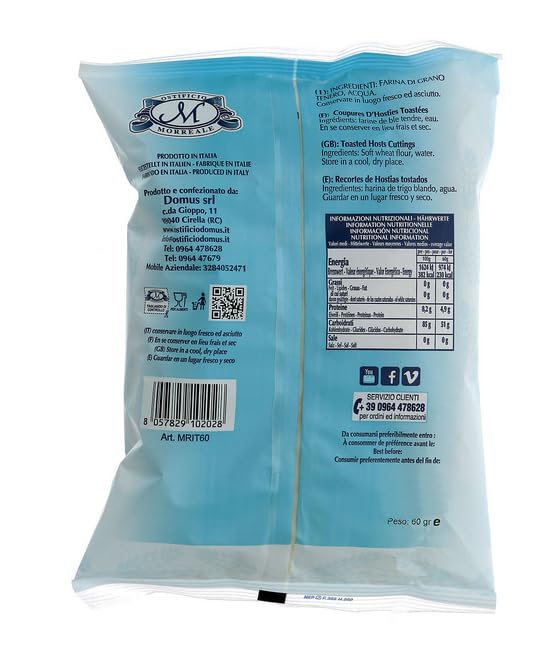 10 confezioni di Ritagli di ostie 600 gr. (10 buste da 60 gr.cadauna) croccanti e leggere.