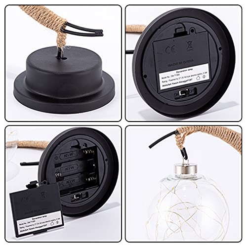 AMZLORD Lampada da tavolo a LED in corda di canapa...