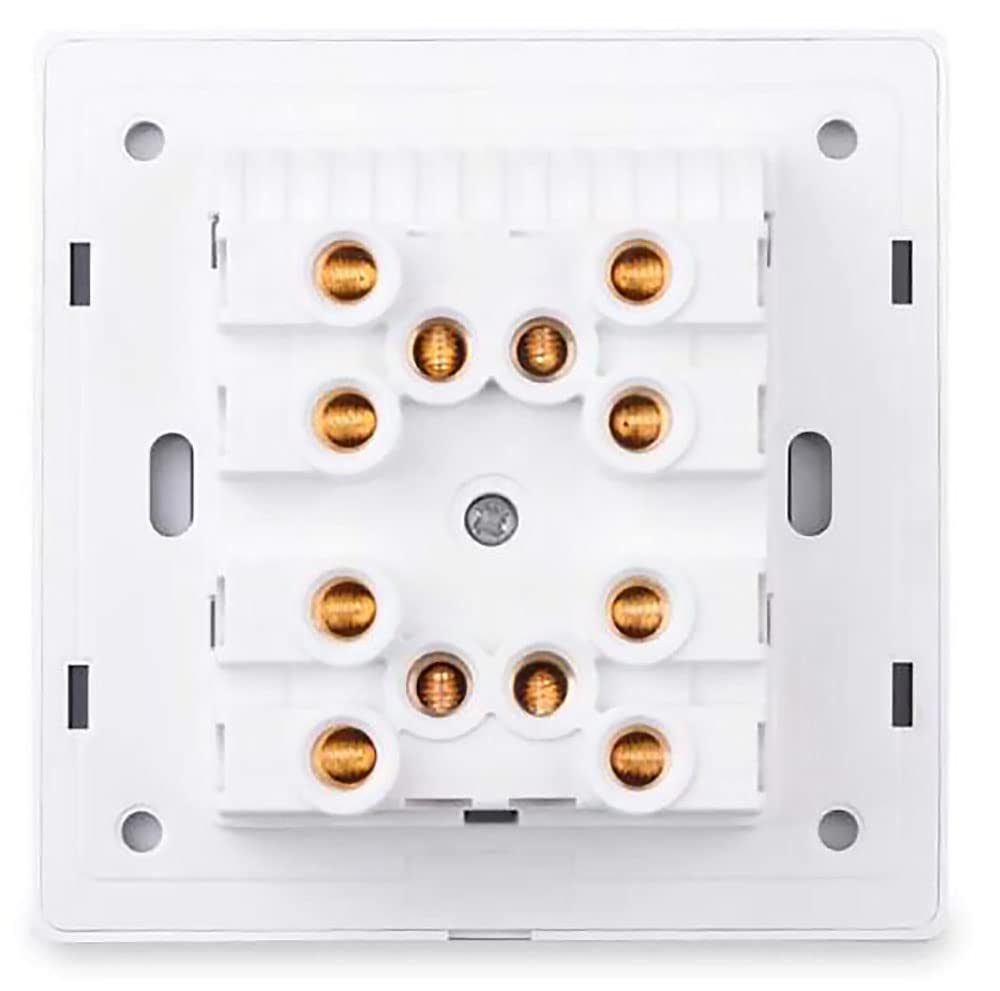 1/2/3/4 Gang 2 Way Black/White/Grey/Gold Wall Light Switch Chrome Toggle Press Button Tempered Glass Plate Blue LED Light (4 gang 2 way black) - Image 4