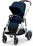 Cybex e-Gazelle S Stroller with Electronic Assist – Forward Power and Downhill Break, Rocking Feature, Modular Double Stroller, 20+ Configurations, Awarded Best Inventions 2024, Almond Beige/Black