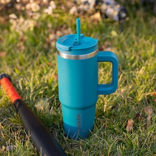 Image of BJPKPK Tumbler With Handle And Straw 30oz Insulated Tumbler Cups With Lid Stainless Steel Travel Coffee Mug,Macaron Green