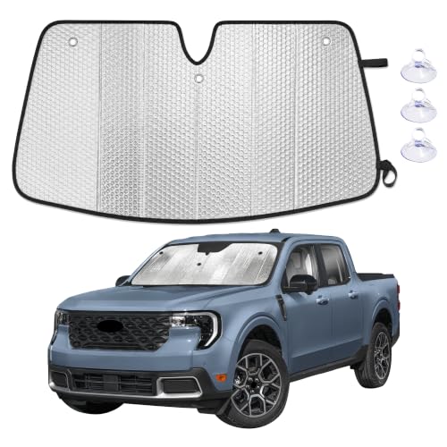Image of EcoNour Foldable Sun Shade Fit for Ford Maverick 2021-2024 2025 2026 | Accordion Windshield Sun Shade, Front Car Window Shades Sun Visor, Blocks UV Rays & Heat, Car Accessories