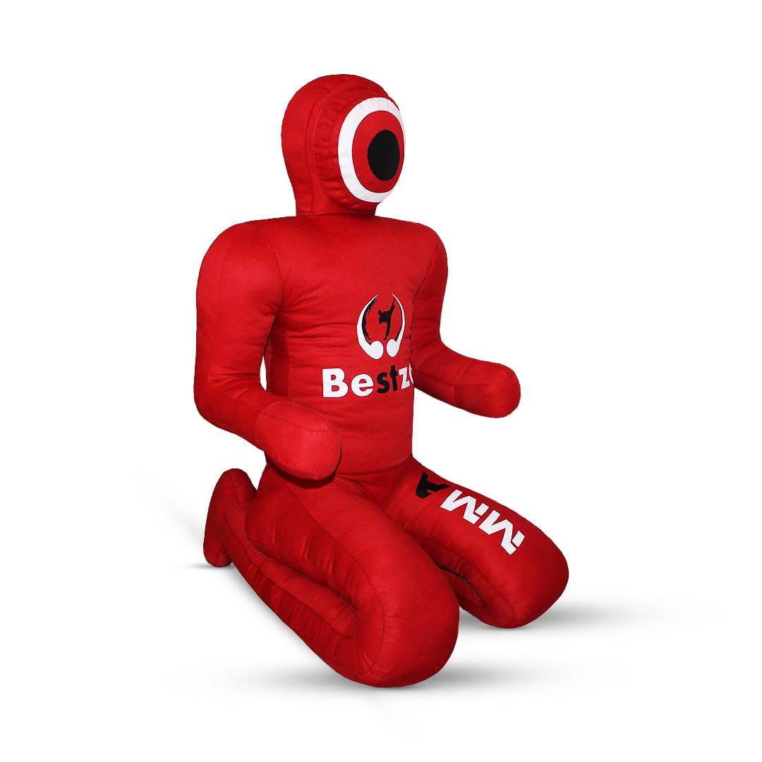 MMA Grappling Dummy- Brazilian Jiu Jitsu Dummy Wrestling Grappling BJJ Dummy, Judo Punching Bag Throwing Dummy for Karate, Boxing Training Red-UNFILLED (70 in (6FT))