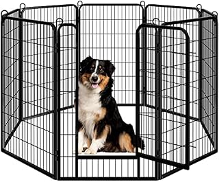Yaheetech 16 Panel Dog Playpen 63cm High Heavy Duty Pet Pen for Puppy/Rabbit/Cat/Small Animals Metal Exercise Fence Barrier for Indoor/Outdoor