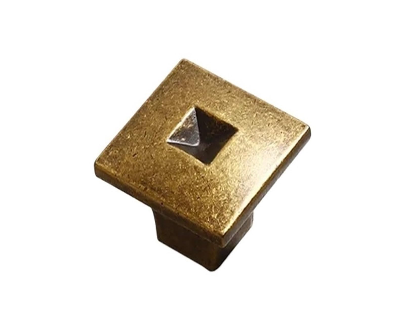 RUGAIKERBA Single-Hole Drawer Knobs, Zinc Alloy, Vintage Brass Finish