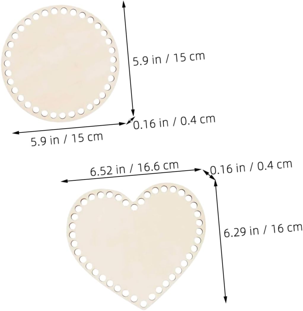 4pcs Wooden Crocheting Bag Bottom Knitting Base DIY Supply Decorative Storage Basket Craft Accessory