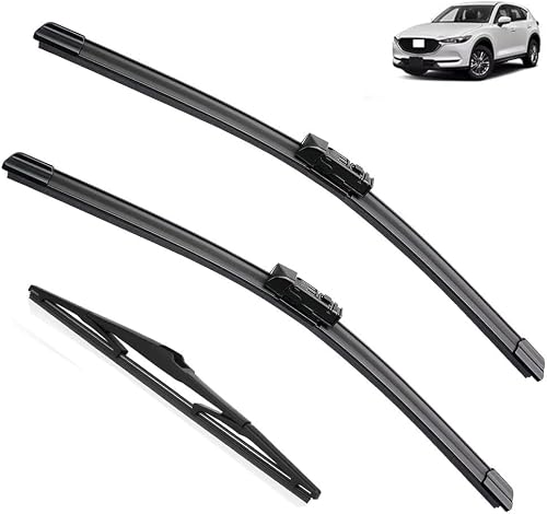 PLAKDFUU Wiper Blades Front Rear Set for Mazda CX5 CX-5 CX 5 KF MK2 2017-2023 24"+18"+14" - Silent & Streak-Free