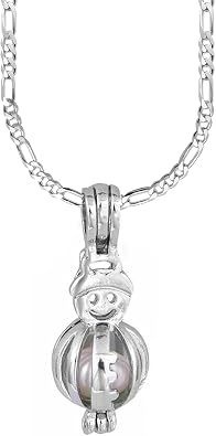 Love Pearl Creations Christmas Pendant Necklace Snow