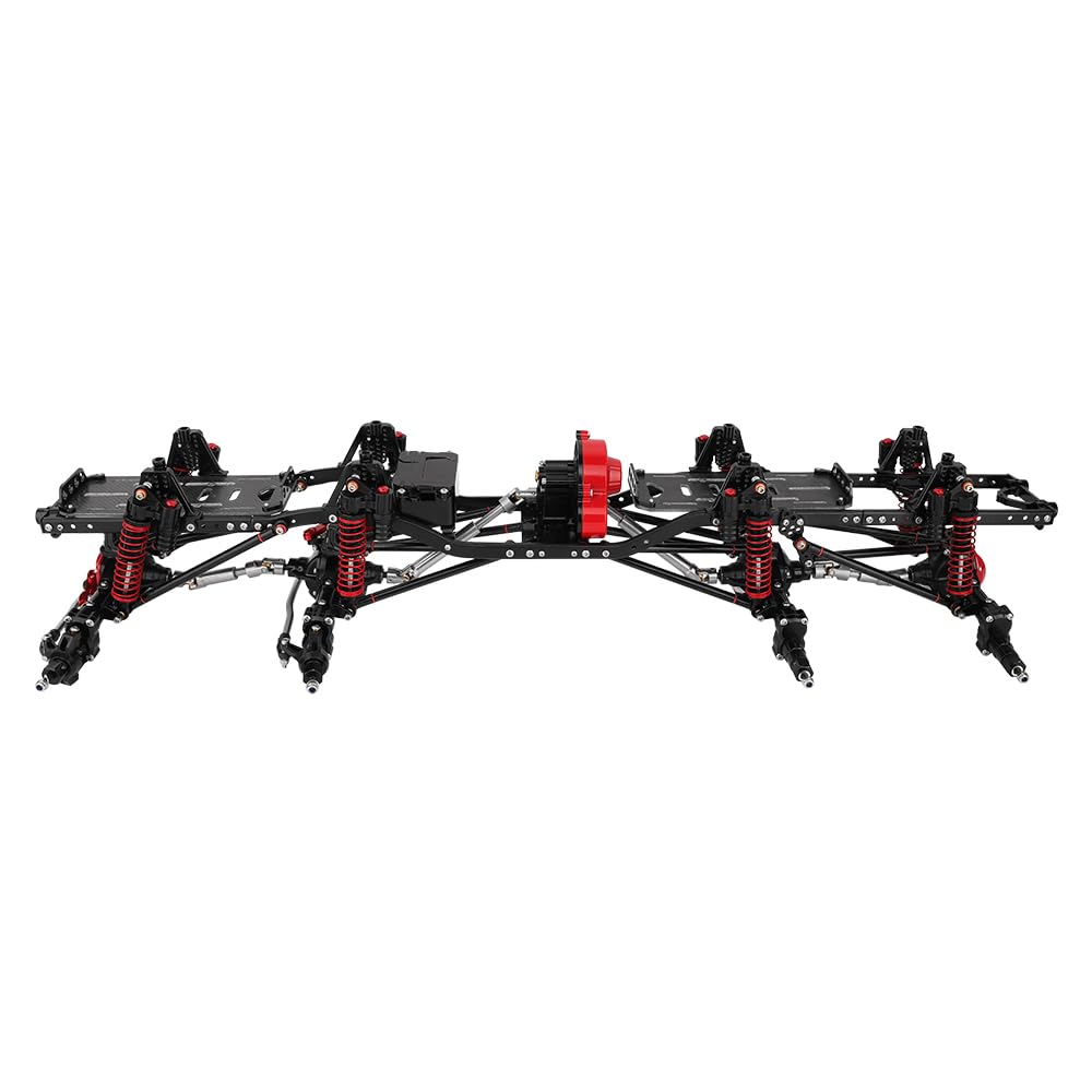 RZXYLRC 8x8 DIY Metal Upgraded RC Chassis Frame with Portal Axles Transmission for Axial SCX10 1/10 RC 8x8 Crawler Car (Black)