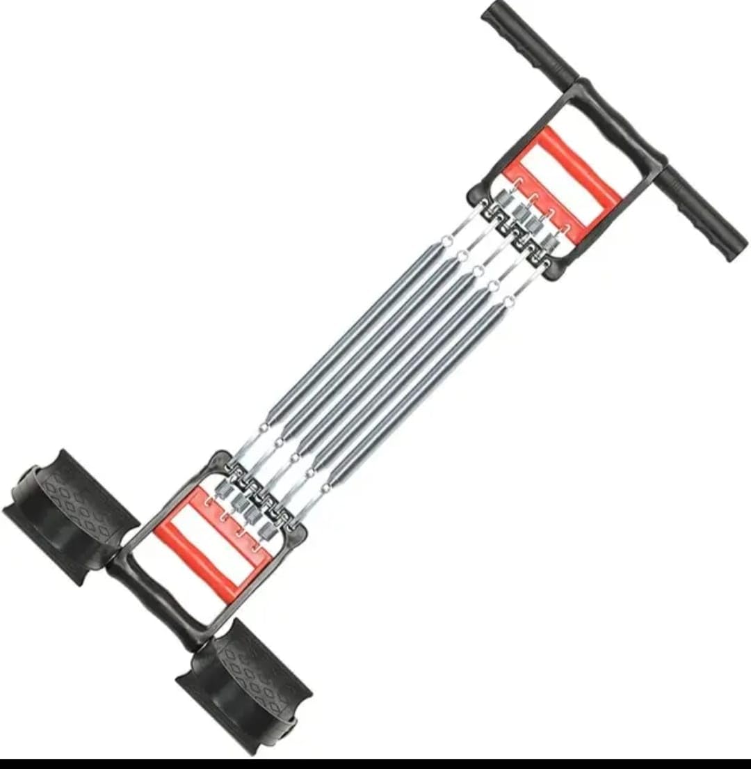 3 in 1 Exerciser - Spring Chest Expander, Hand Grip Strengthener, Pedal Pull Rope Band - Home Fitness Equipment with 5 Metal Springs for Finger Abdomen Waist Arm Stretching Slimming Training-image-43