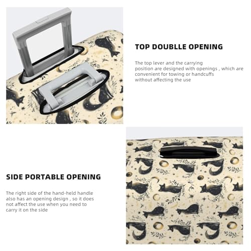Foxes Moonlight Print Travel Luggage Covers, Washable Suitcase Covers Protector for Luggage 18-32 Inch High Elasticity4