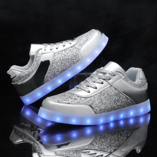 Image of SANYES LED Light Up Shoes for Women Men, Low-Top USB Rechargeable Glowing Sneakers, Luminous Dancing Shoes for Party Sports