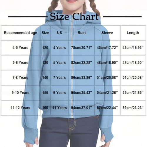 DDAPJ pyju Girls Zip Up Hoodies Fleece Sweatshirts Solid Color Teen Casual Fall Long Sleeve Jackets with Thumb Hole3