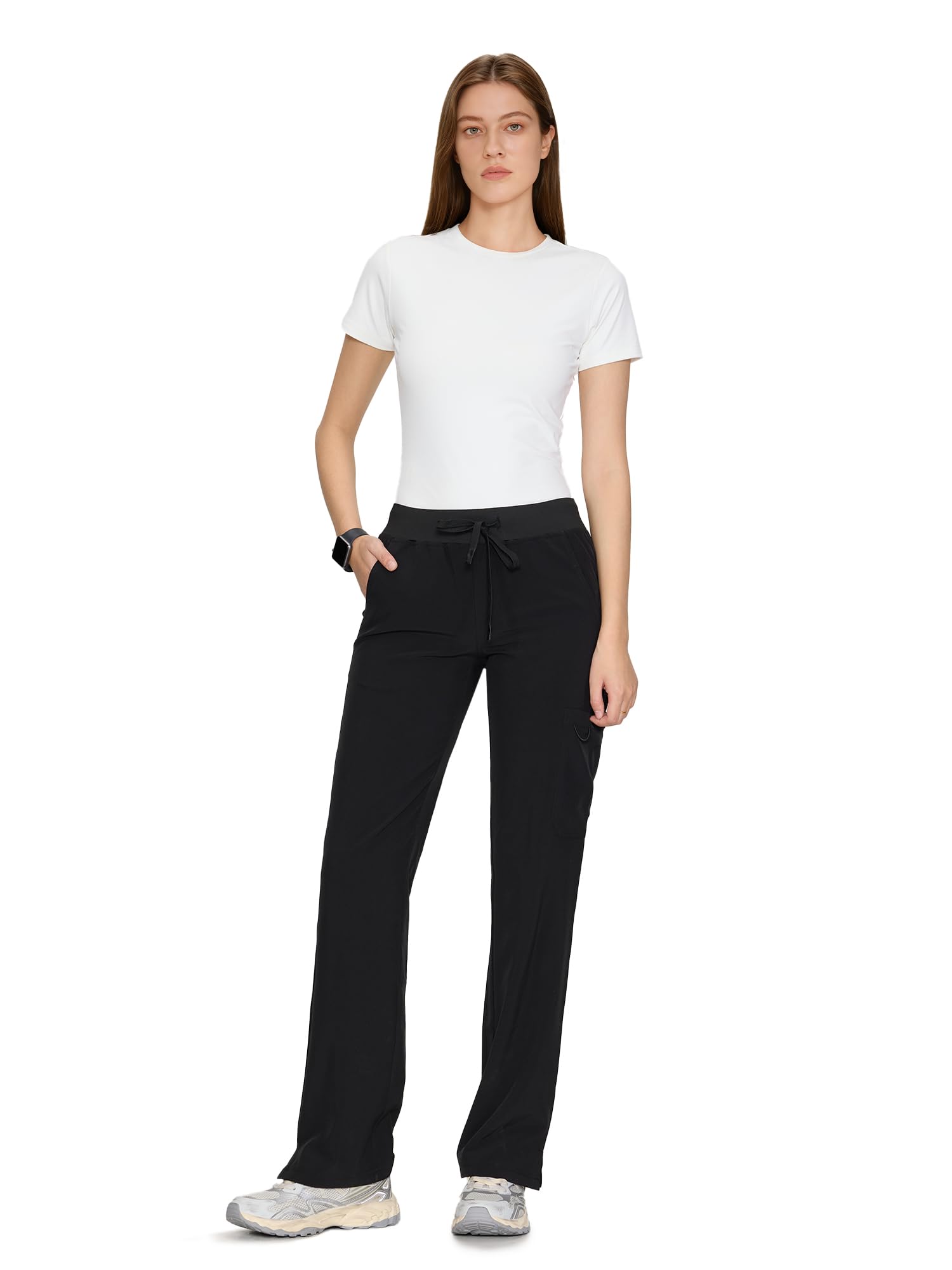 floralhue Women's Scrub Pants - Breathable & Soft Straight-Leg Pull-on Cargo Pant,Drawstring Bottoms with 3 Pockets — view 3