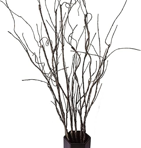 FeiLix 5PCS Artificial Curly Willow Branches, Decorative Dry Twigs, 30.7 Inches Fake Bendable Sticks Vintage Vines Stems DIY Craft Vases Artificial Flowers Garden Hotel Office Home Farmhouse Decor