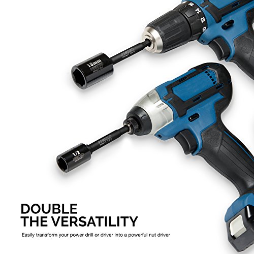 Neiko 00229A Socket Adapter Set, 3-Piece Combo, 1/4, 3/8, 1/2-Inch Impact Drive, Cr-V Steel, 1/4 Impact Driver Bit Set, Impact Socket Adapter For Drill & Impact, Drill Socket Adapter #TOP3