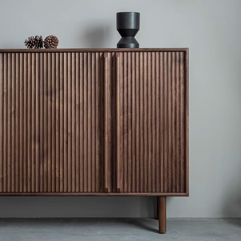 Kawa Bar Szafka Czarny Orzech Jadalnia Bar Kredens, Kuchnia Stół Do Przechowywania Litego Drewna Salon Dekoracja Wejściowa Meble Szafka Bufetowa Z Przechowywaniem (160x38x100cm)