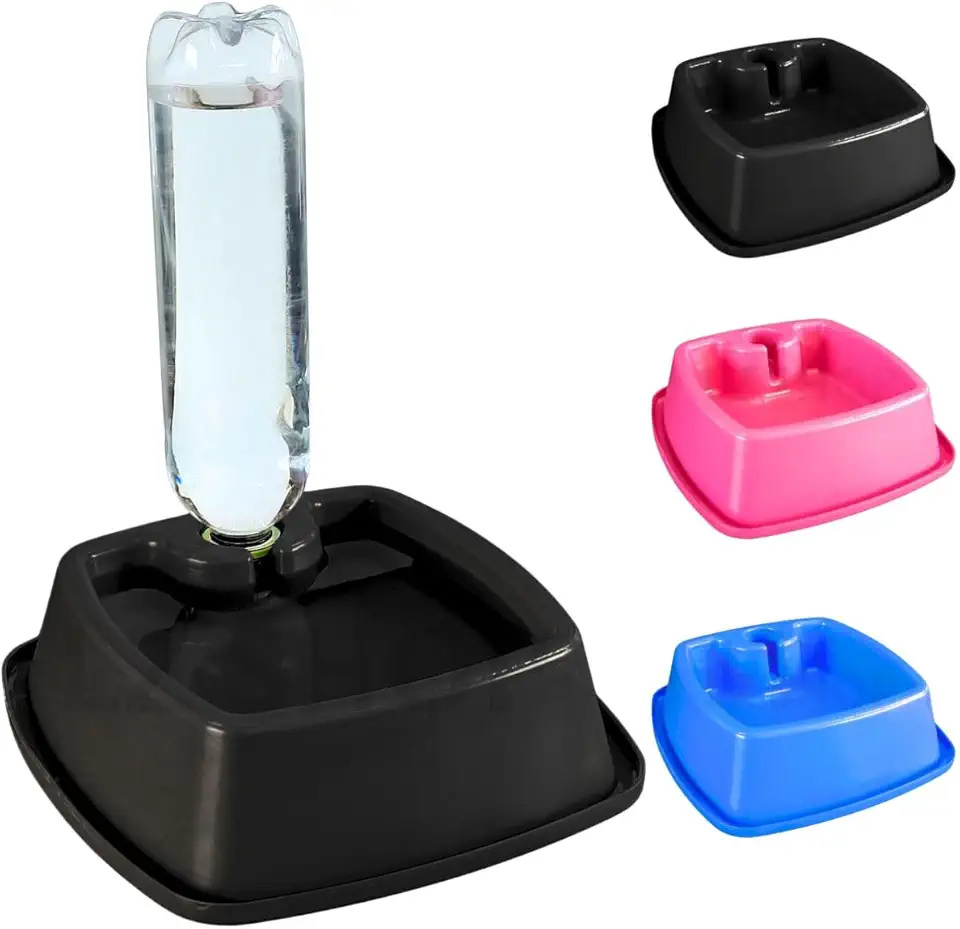 Bebedouro Caes Automatico Garrafa Pet Cachorro Gato Pequeno Grande 450ml 900ml (Preto, 450ml)