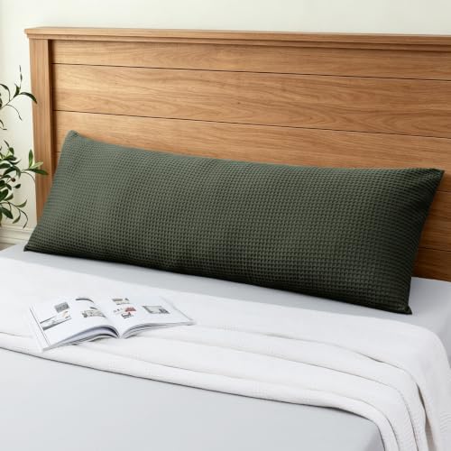 100% Egyptian Cotton 600 TC Waffle Weave Body Pillowcase with Zipper