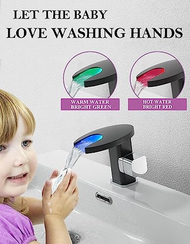 Grifo de Lavabo LED Cascada para evitar salpicaduras y regular la temperatura con facilidad 5
