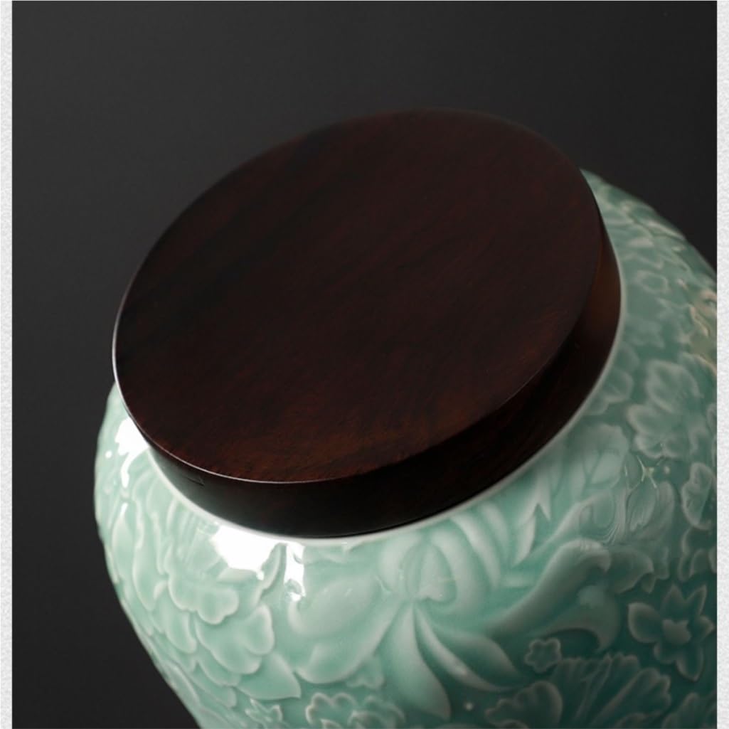 Contenitore per Barattoli Creativo serbatoio di stoccaggio del tè sfuso in ceramica goffrata a mano Grande serbatoio sigillato Serbatoio sigillato for cereali da caffè for uso domestico Barattoli Port