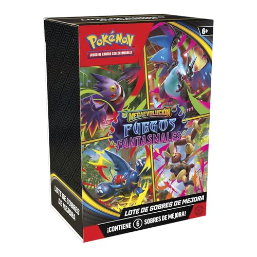 Pokémon: Lote de Sobres de Mejora de Megaevolución-Fuegos Fantasmales de JCC Pokémon (6 Sobres de Mejora)