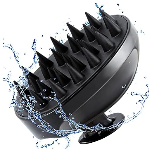 Sosoon Scalp Massager Shampoo Brush, Hair Scalp Scrubber Shower Hair Brush Head Massager for Stress Relax Hair Growth, Dandruff Brush Scalp Exfoliator for Women Men Kids Pets, Black