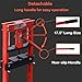 Hydraulic Press 12-Ton Hydraulic Shop Press with Press Plates H-Frame Garage Floor Stand Jack for Gears and Bearings Adjustable Working Table Height Red