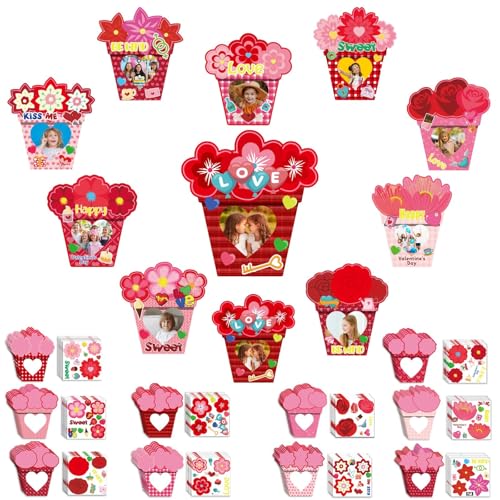 NOVWANG 50 Pack Valentine's Craft Kits for Kids