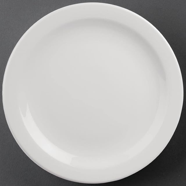 Athena Hotelware CF365 Athena Hotel ware Narrow Rimmed Plate, 284 mm Diameter, 11" (Pack of 6)
