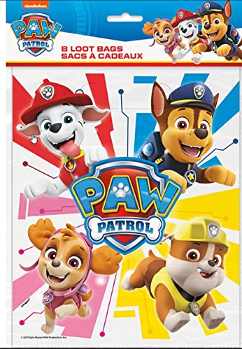 Unique Paw Dog Puppies Patrol Loot Bag - Kids Loot Bag for Birthday Parties - paw Patrol Birthday Sacs a cadeaux Pour Enfant Patrouille 8ct Goodie Bag