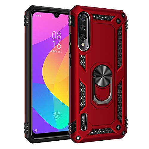 BestST Case for Xiaomi Mi A3/ Mi CC9E, Tough Armor Shell with Reinforced Kickstand, Heavy Duty Protection, Air Cushion Technology, Red