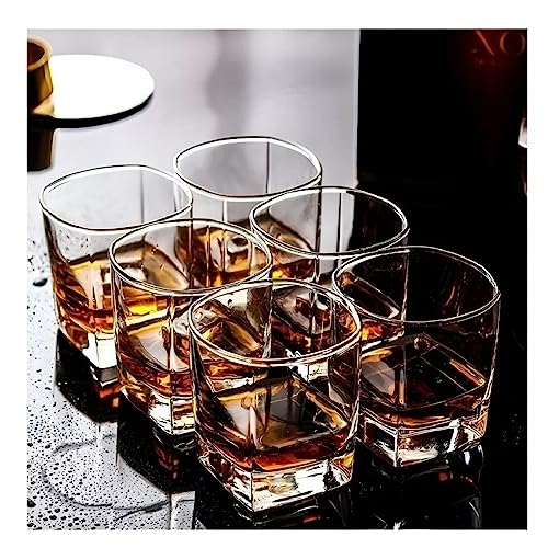 Kit jogo 6 Copos De Vidro Para Whisky 250ml Gelo Diamonds