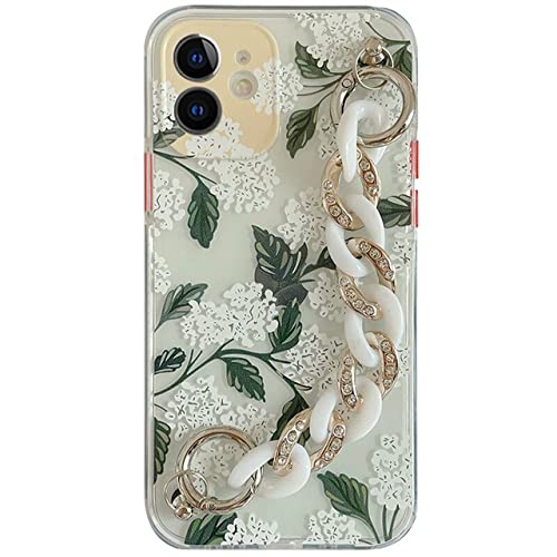 Coque iPhone fleur de lys avec chaîne pour garder les mains libres en soirée