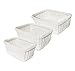 Colorbasket 02386 Hand Woven Waterproof Storage Basket,BPA Free, White, Set of 3