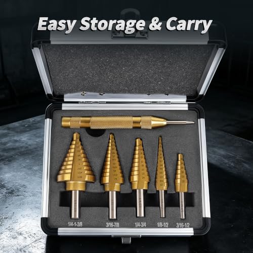 Yougfin Titanium Step Drill Bit Set