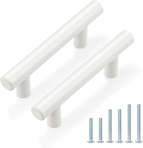 Miniatura 58 de Manijas en T de acero inoxidable niqueladas de Probrico, para gabinetes y cajones de cocina, Acero inoxidable, Paquete de 50 cepillado